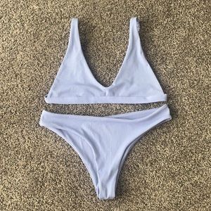 Ribbed Lilac Bikini